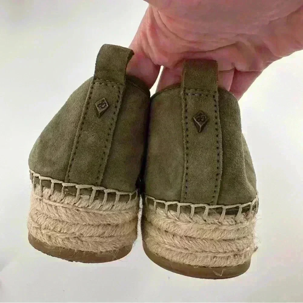 Sam Edelman Carrin flats size 10.5 40.5 army green suede flatform Espadrilles